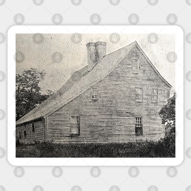 Old House, New England, GRAINY photo from 1800s Sticker by djrunnels